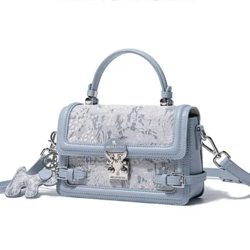 light blue messenger bag